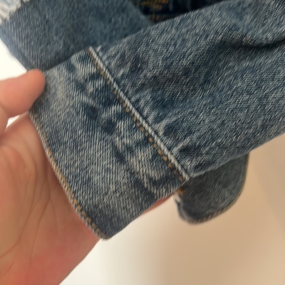 Dance & Marvel Distressed Two Toned Jean Jacket Size Small - Picture 4 of 9